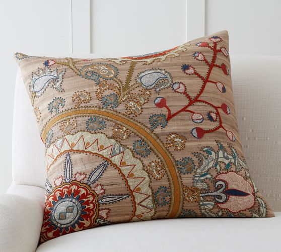 Morrison Embroidered Pillow Cover Pottery Barn