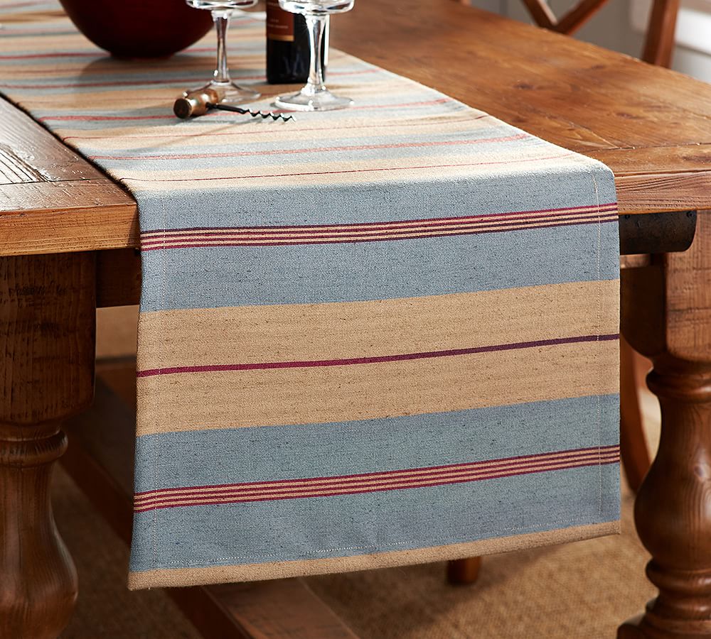Alton Stripe Indoor/Outdoor Recycled Yarn Table Runner