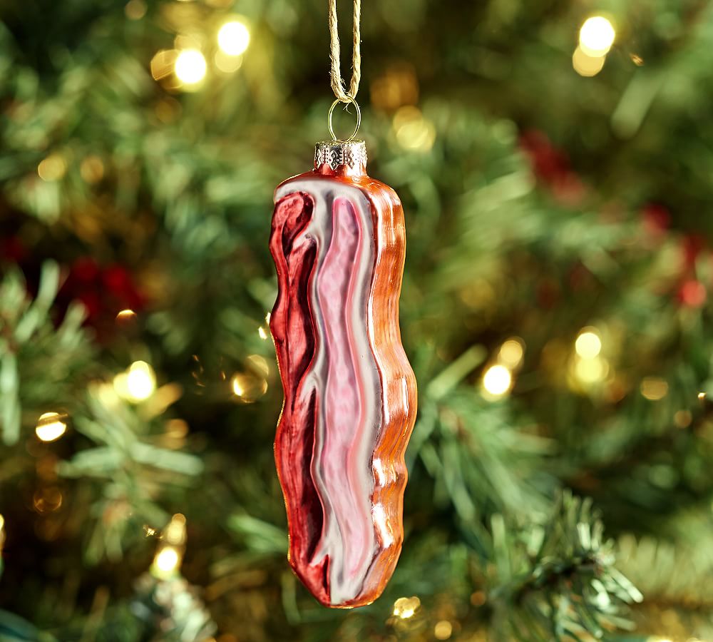Mercury Glass Bacon Ornament