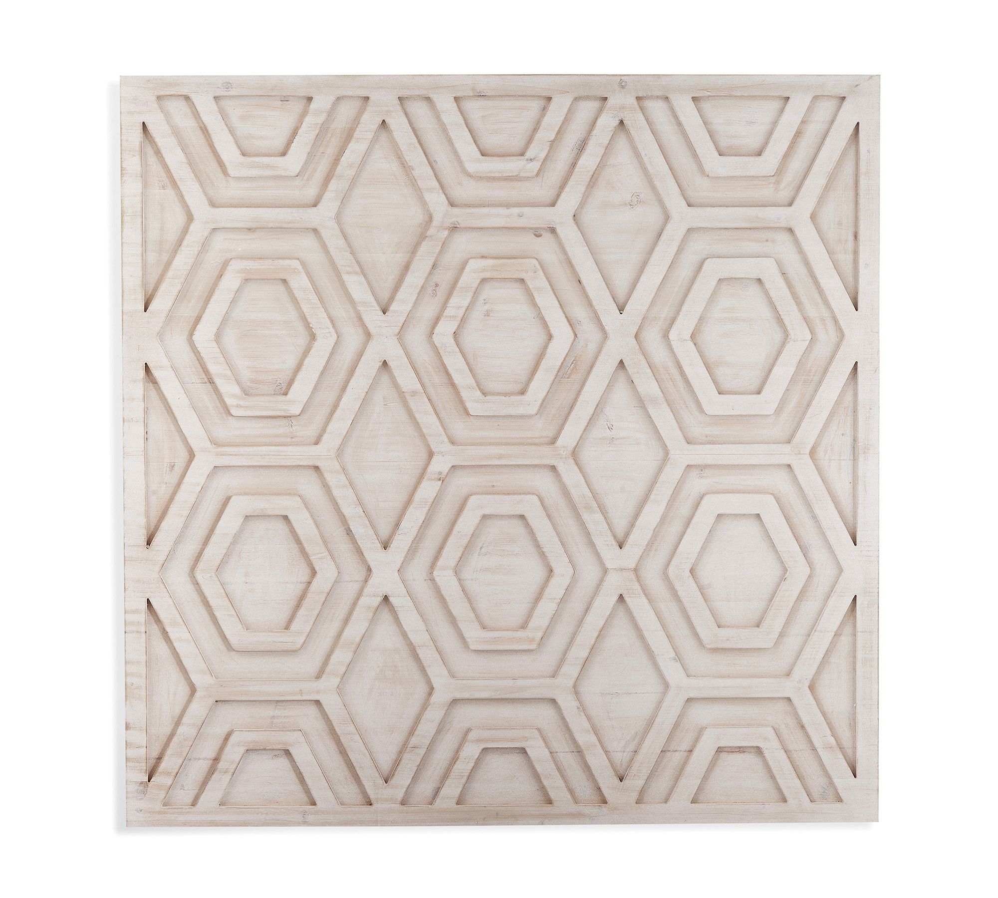 Geometric White Patterned Wall Panel
