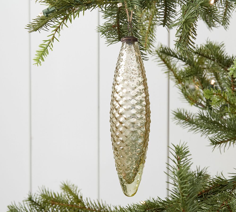 Oversized Mercury Glass Pinecone Ornament