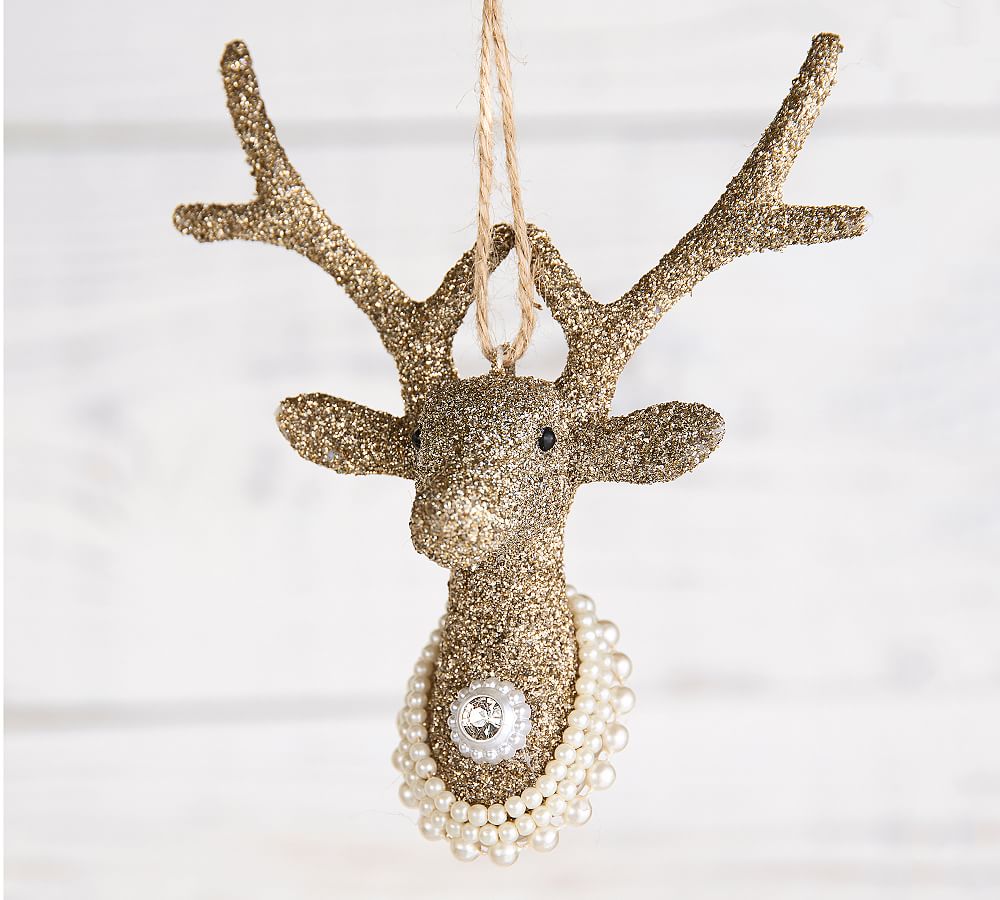 Pb Sparkle Reindeer Bust Ornament