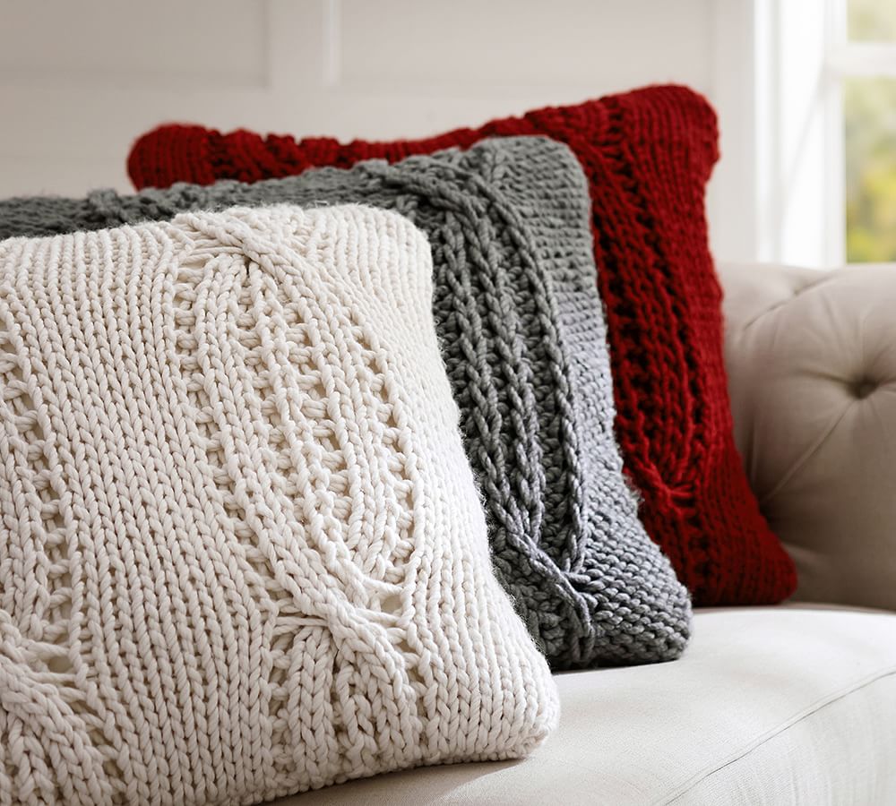 Chunky Cable Handknit Pillow Cover