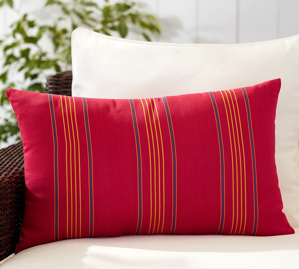 Merritt Striped Outdoor Lumbar Pillow