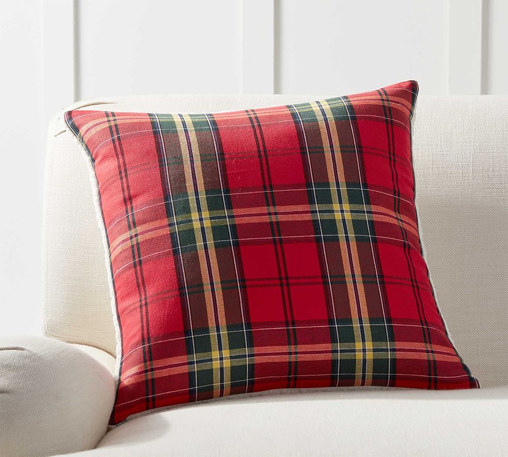 Oakley Plaid with Ivory Sherpa Back Pillow Cover