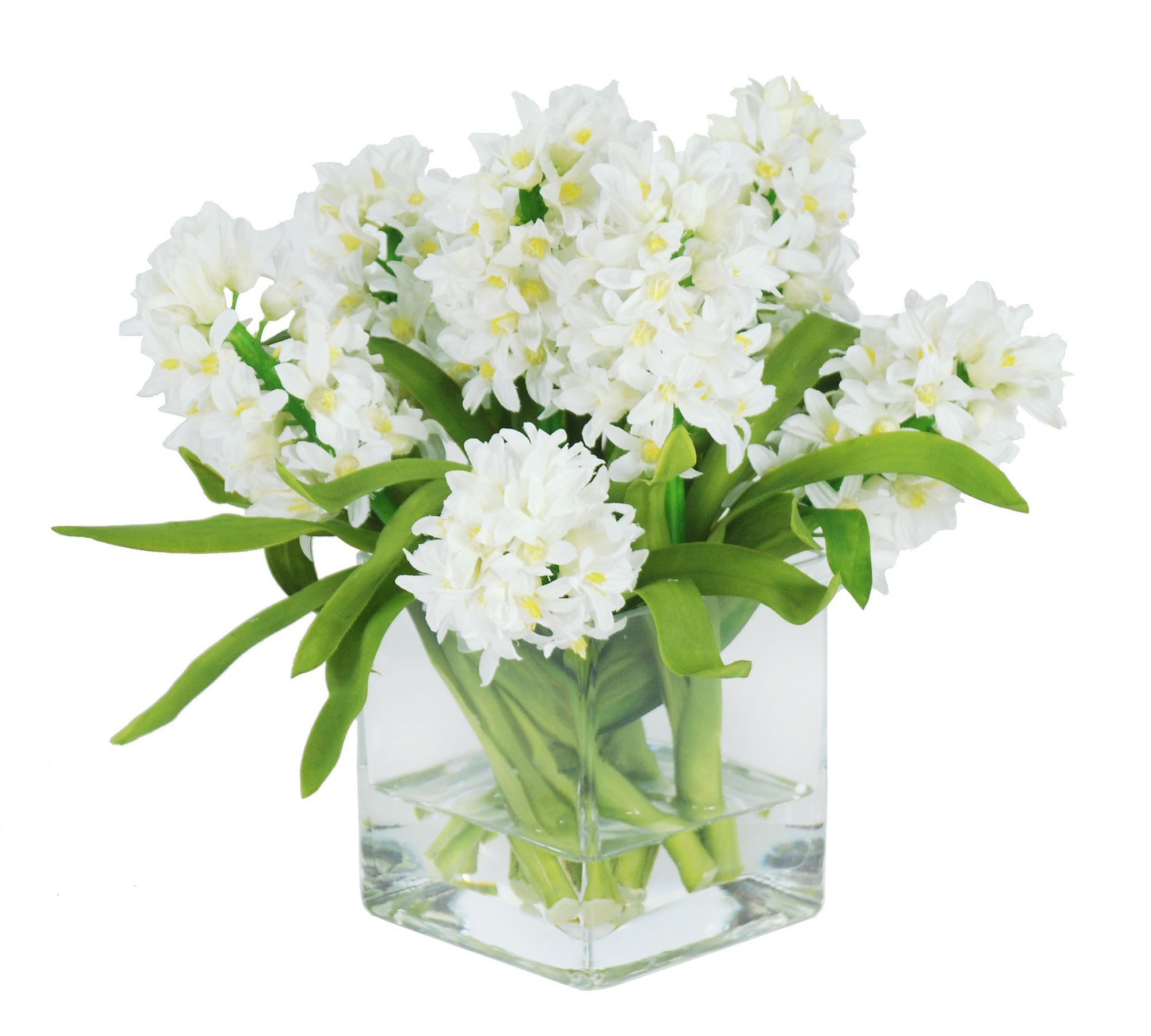 Faux Hyacinth in Square Glass