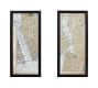 Framed New York City Map Dyptich