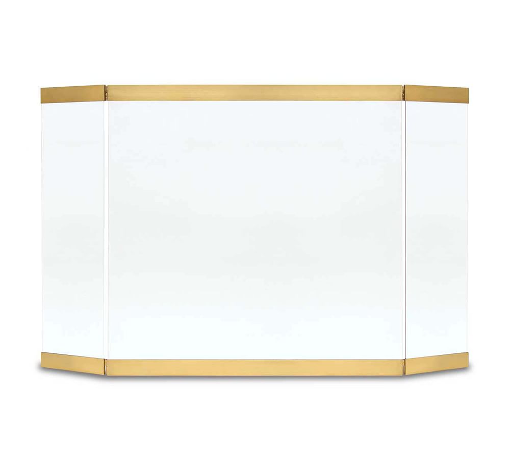 Modern Glass Tri-Panel Firescreen