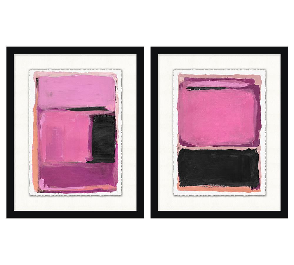 Pink Colorblock Framed Prints