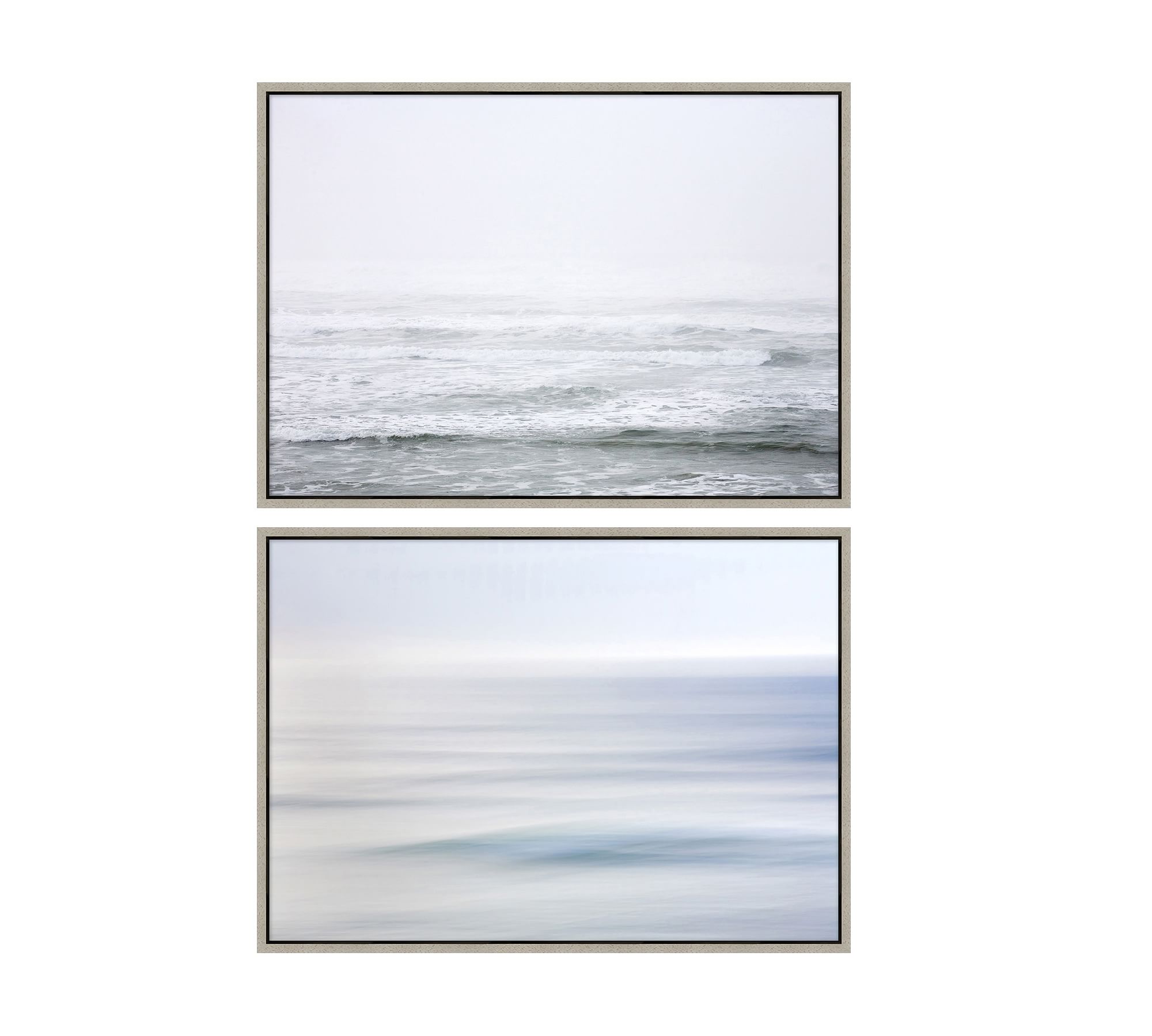 Misted Pacific Framed Canvas Print
