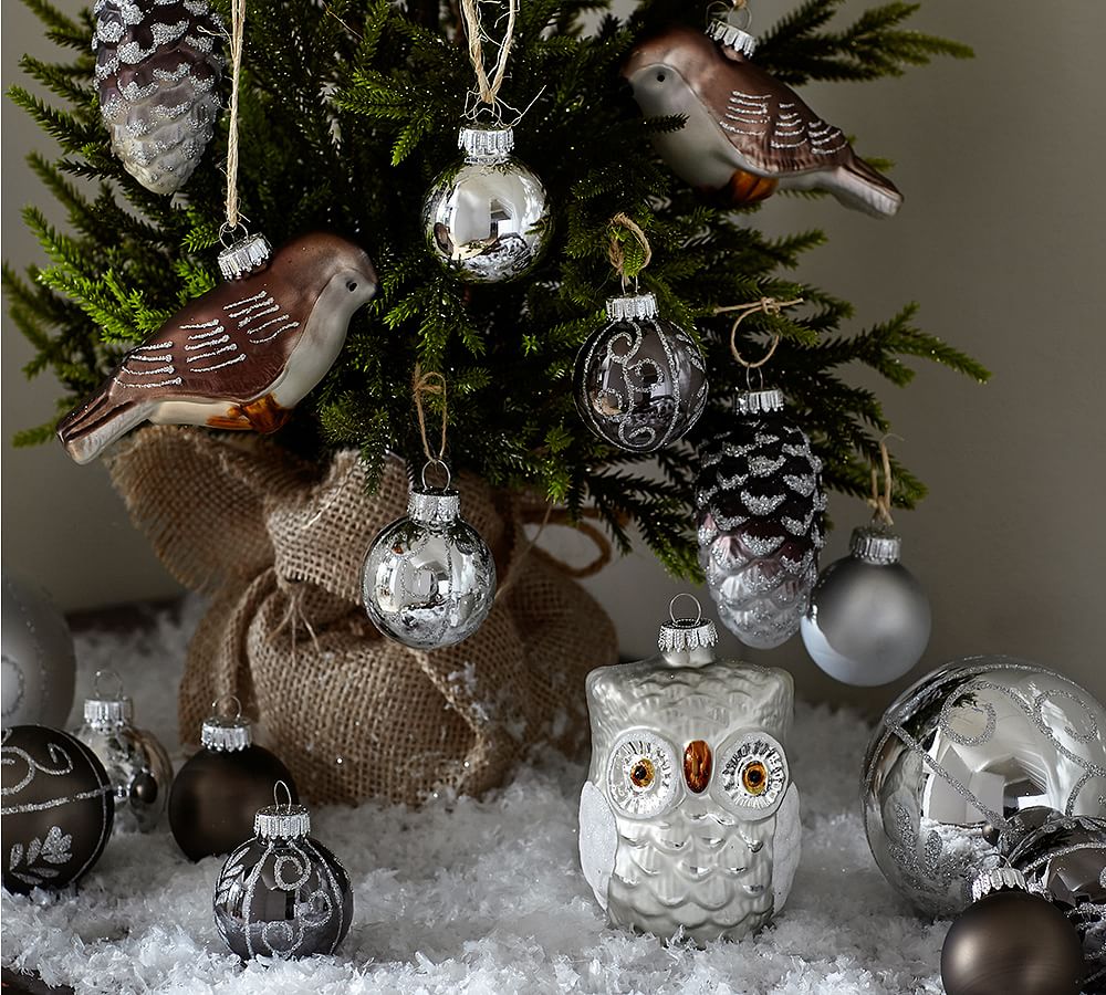 Silver Critters Ornament Set - Set of 20