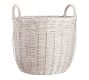 White Wash Woven Basket