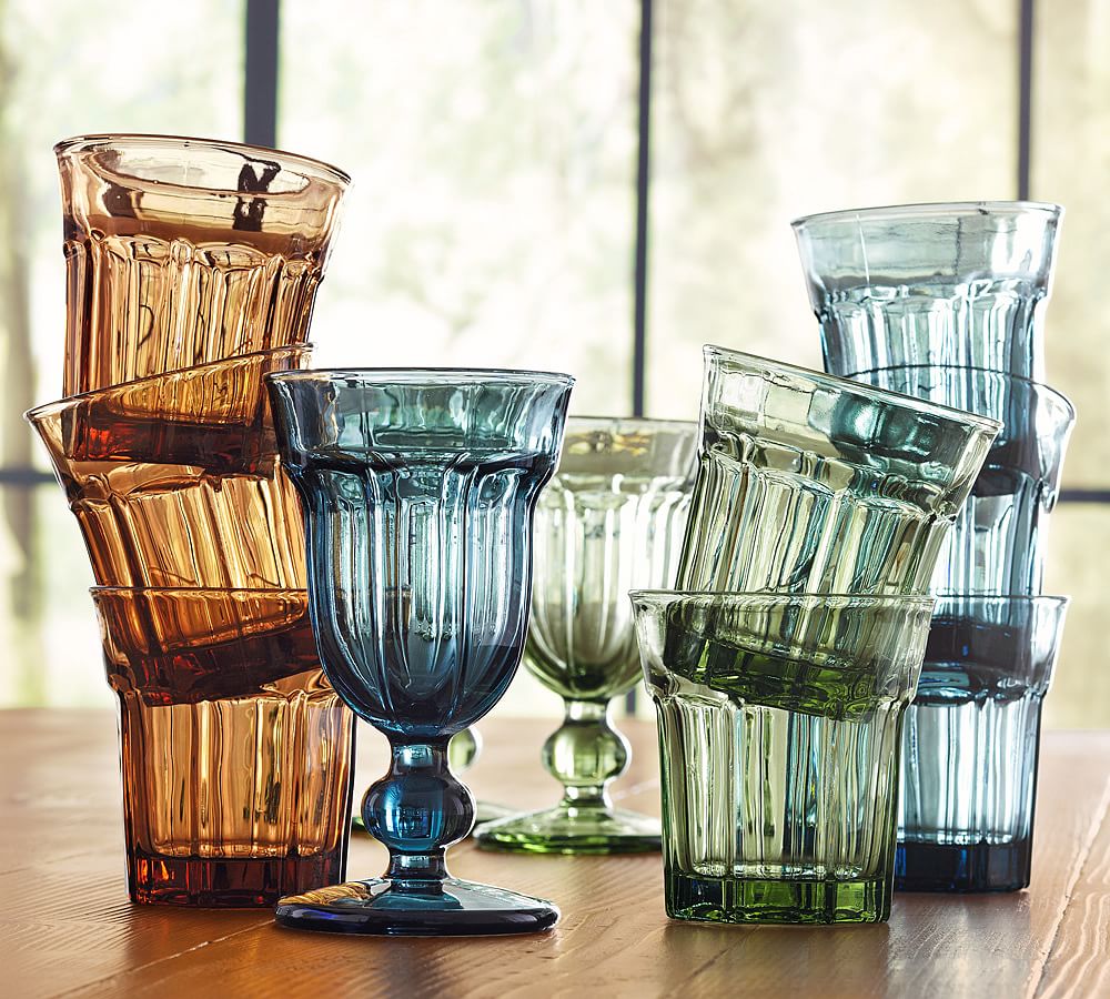 Colorful Cafe Glassware, Set of 6