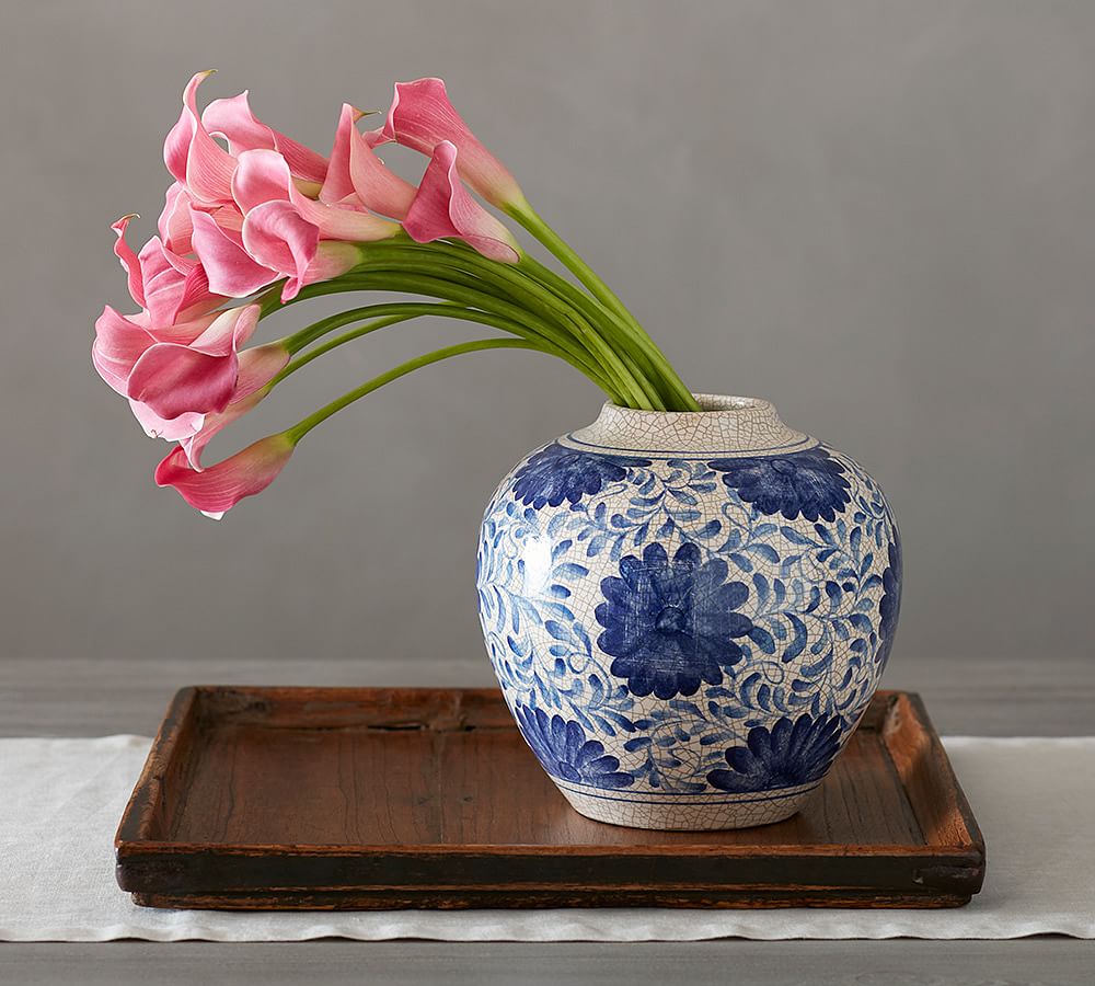 Crackle Glaze Floral Vase