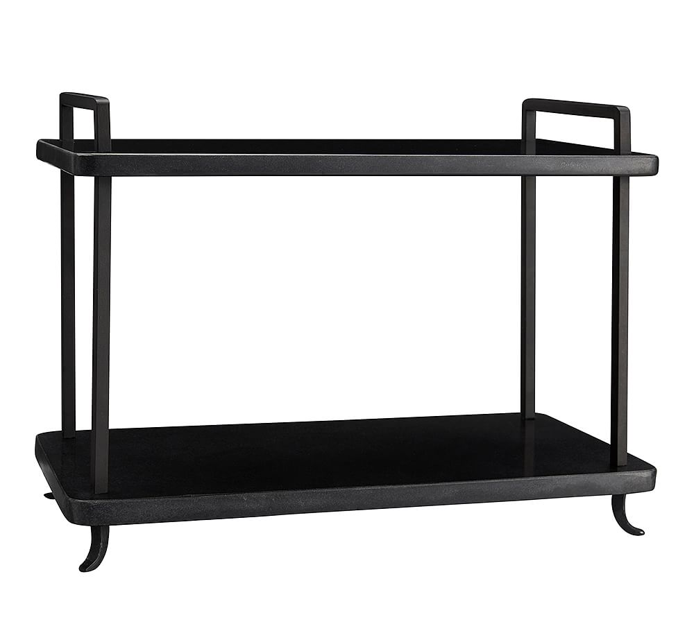 Black Granite Two Tiered Stand