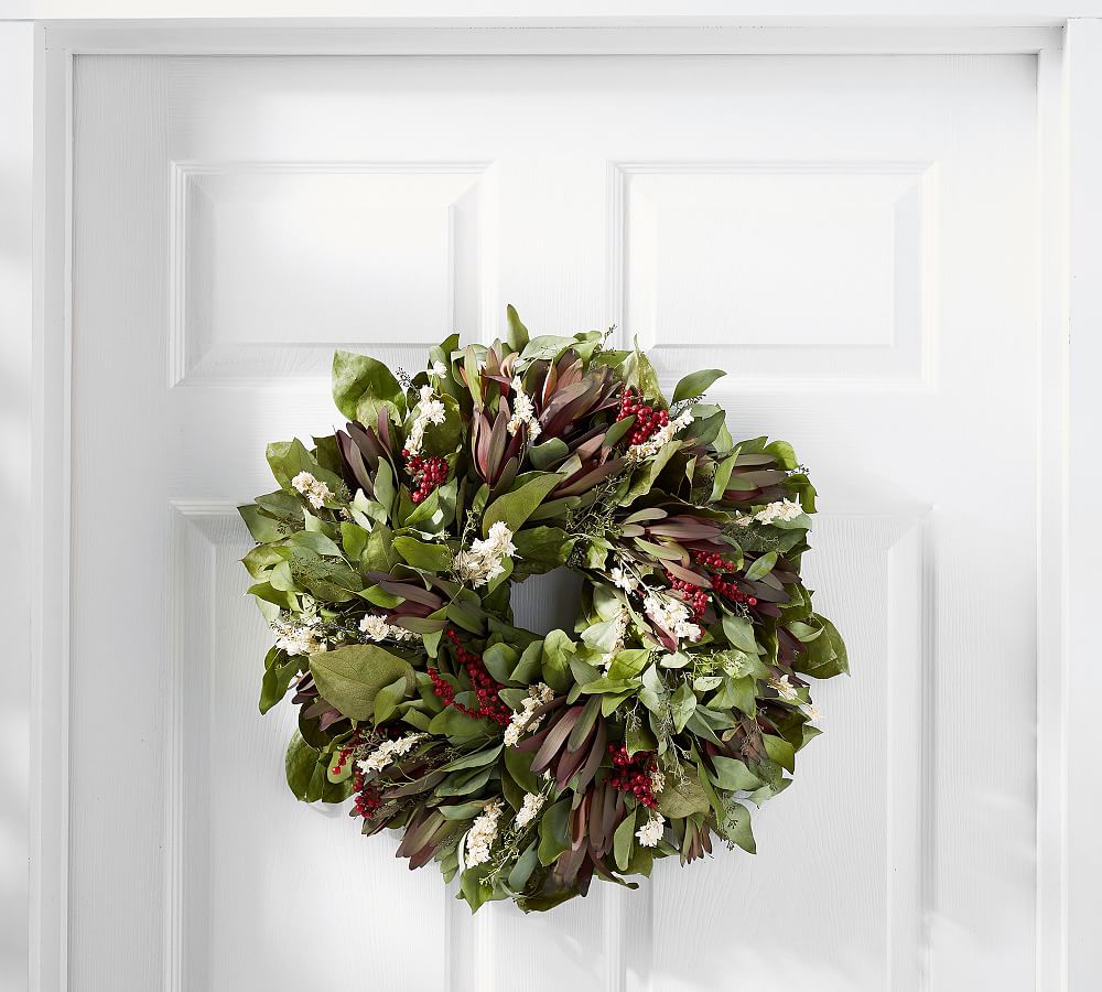 Fresh Larkspur &amp; Protea Wreath