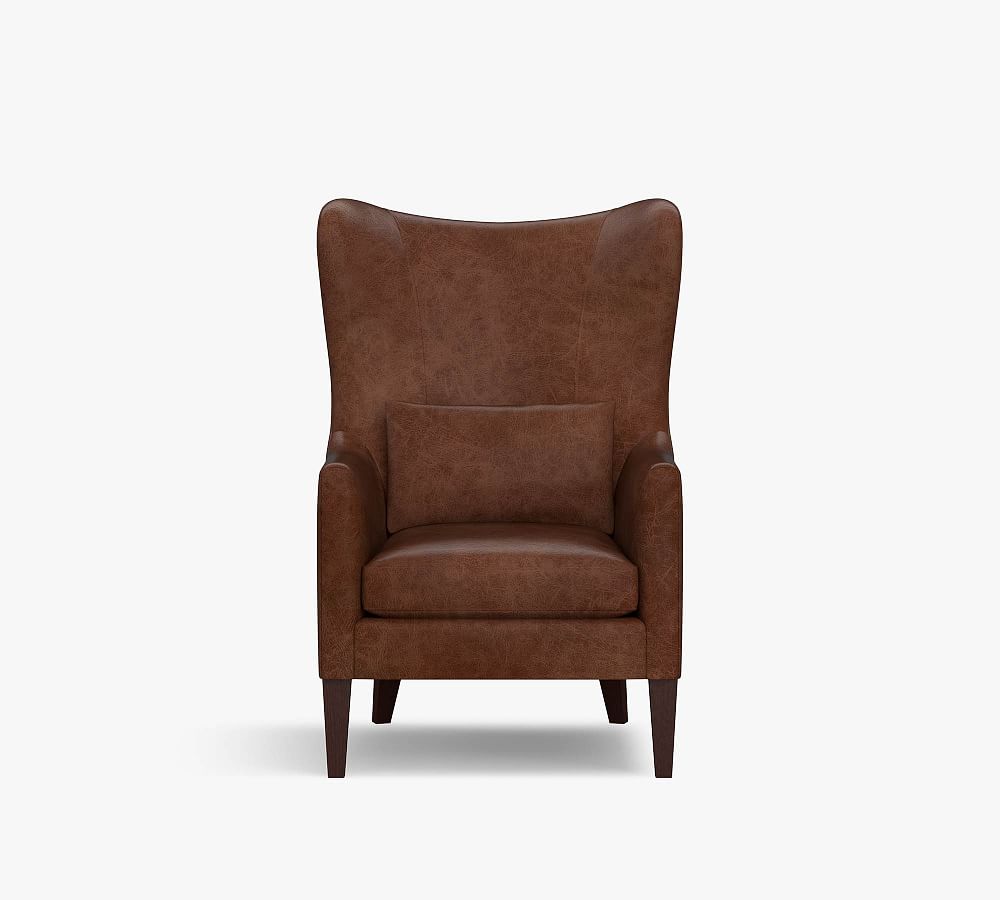 Pottery barn best sale leather wingback chair