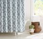 Kendra Trellis Linen Cotton Shower Curtain
