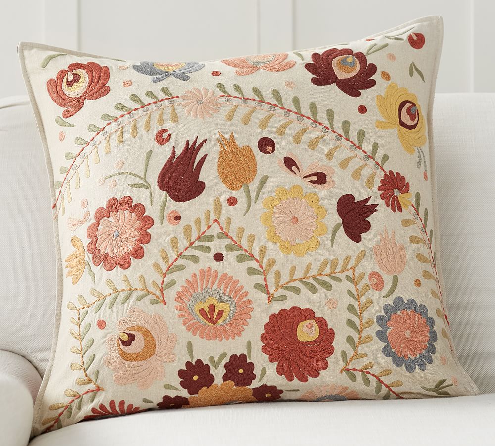 Knowles Embroidered Pillow Cover