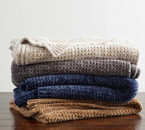 Phinney Chenille Throw Blanket Pottery Barn