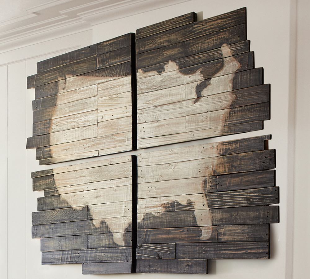 Planked Pine Panels USA Wall Art