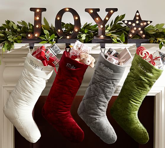 Lit Bronze Stocking Holder Joy Pottery Barn