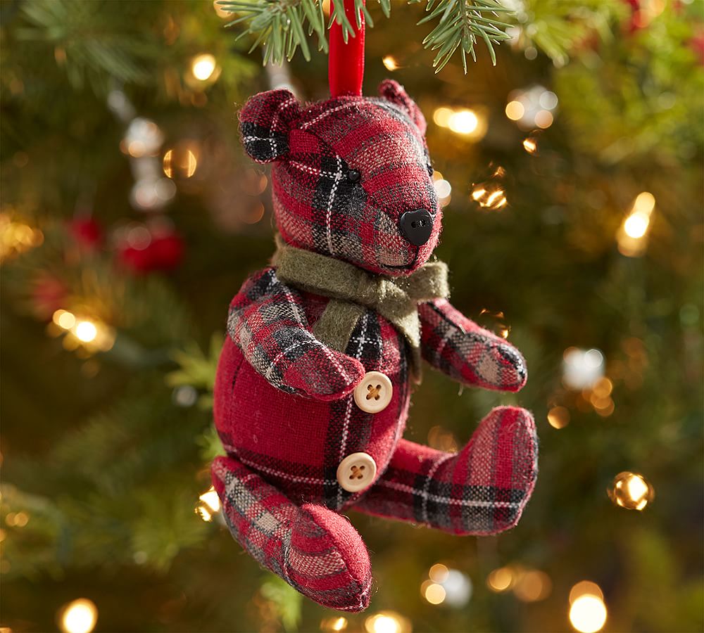 Plaid Teddy Bear Ornament