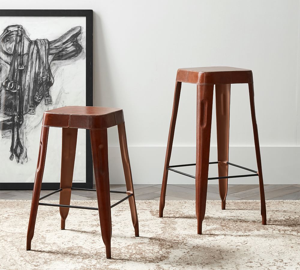 Rhodes Leather Stool