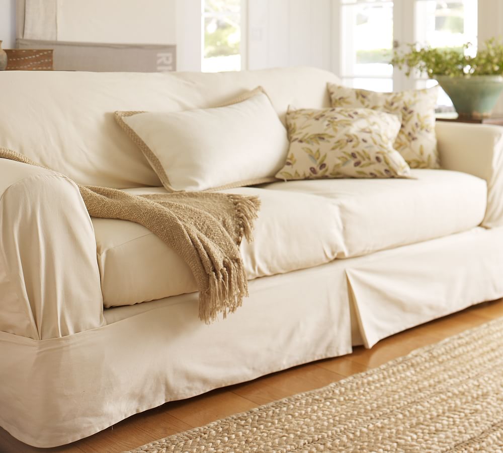 Twill Separate Seat Tailored Loose-Fit Slipcover