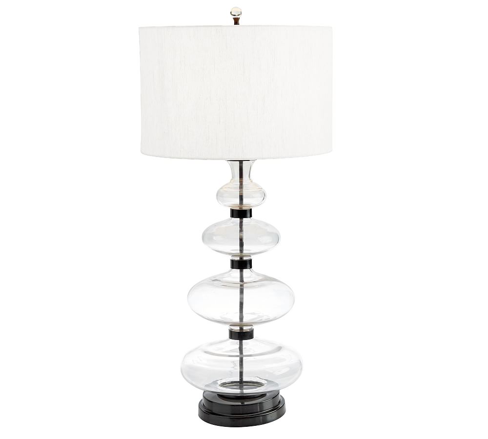 Stacked glass store table lamp