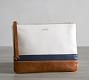 Ainsley Leather Pouch - Navy/White