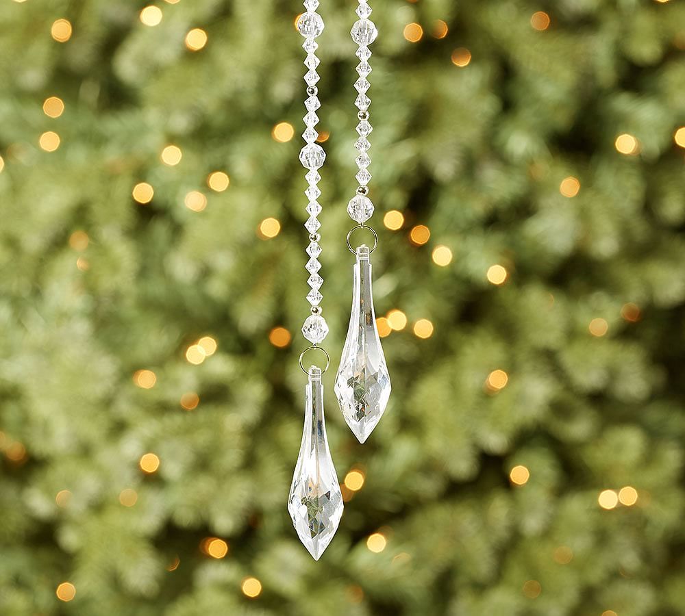 Faceted Crystal Drop Strand Ornament