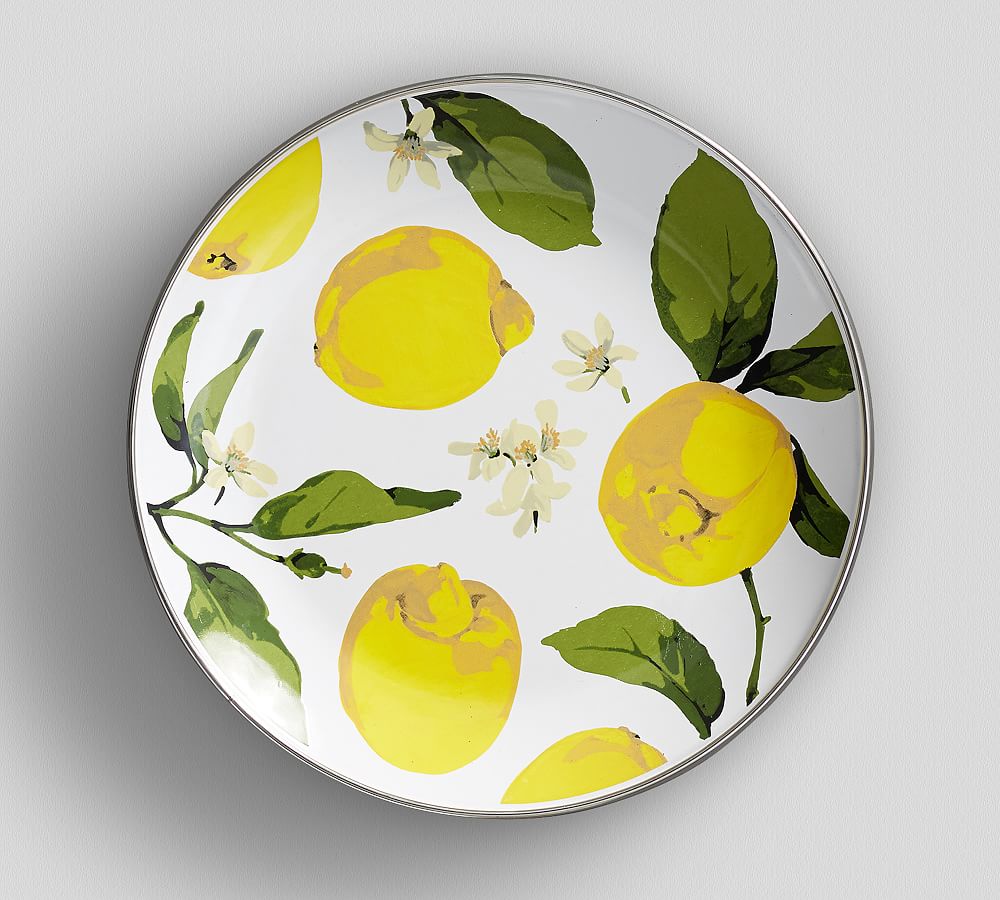 Lemon Enamel Salad Plate, Set of 4