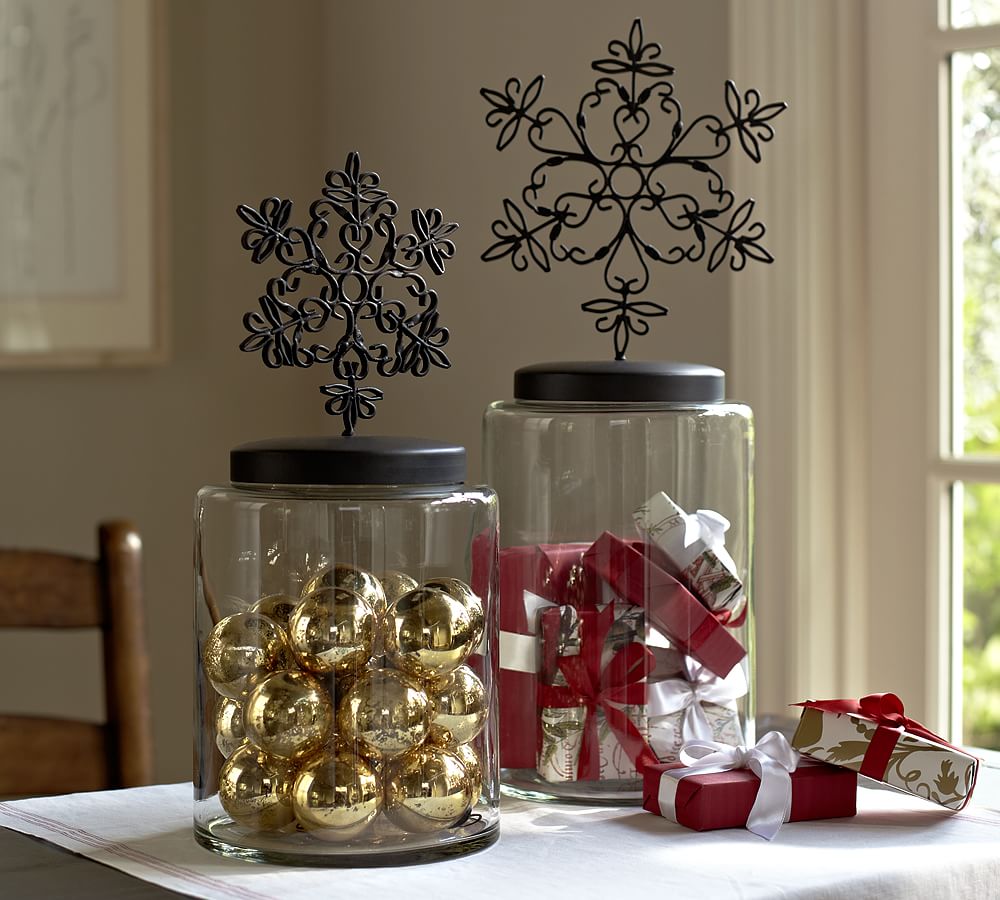 Snowflake Topped Canisters