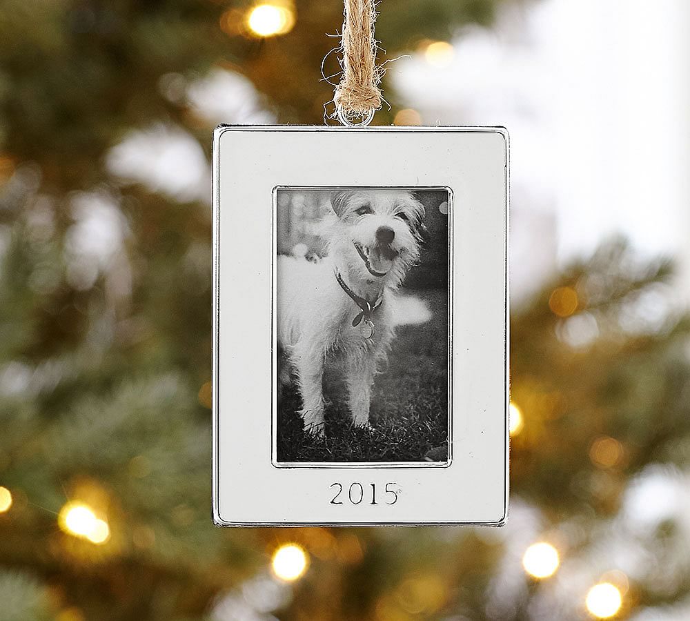 2015 Dated White Enamel Frame Ornament