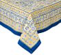 La Mer Block Print Cotton Tablecloth