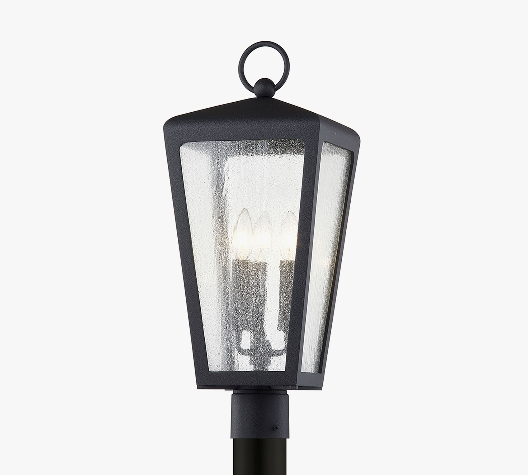 Kyrie Seeded Glass Outdoor Post Light