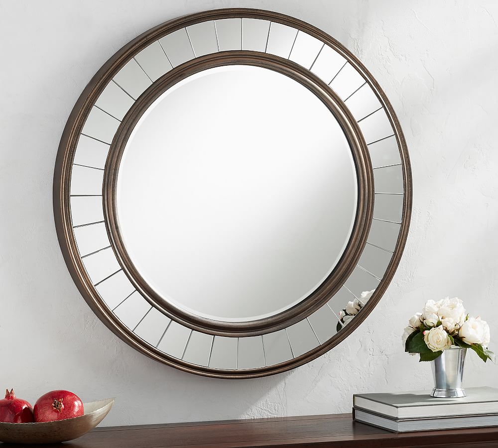 Wood Mirror With Trim - Round