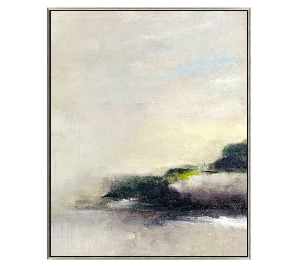 Gray Evening Abstract Framed Canvas