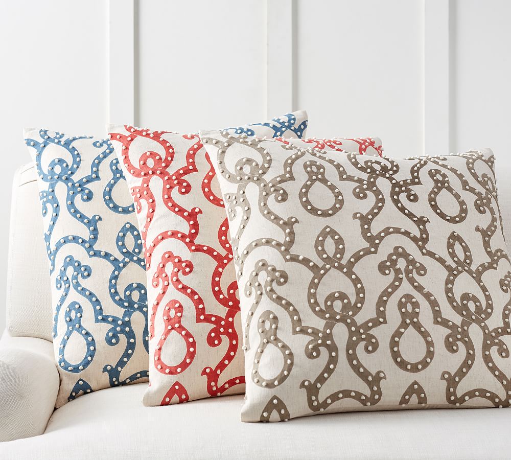 French Knot Trellis Pillow Cover