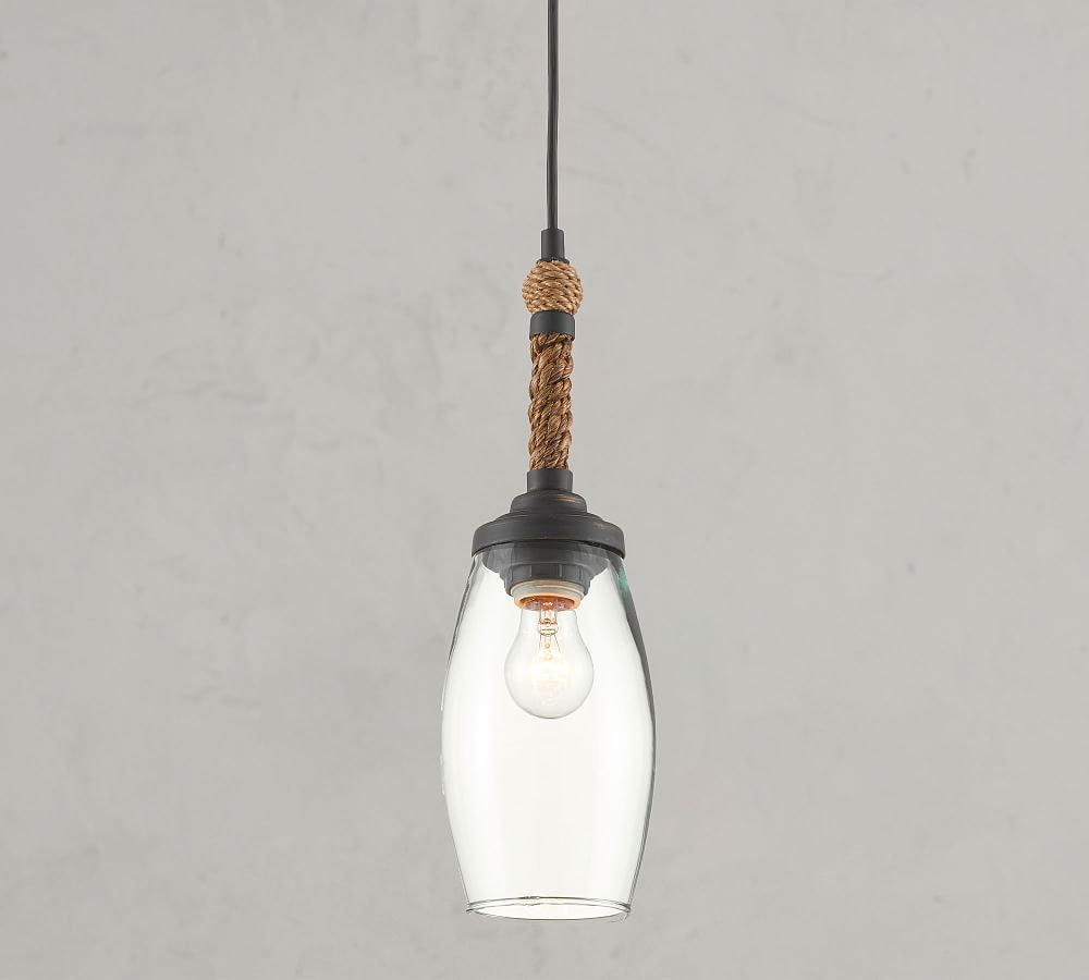 Etty Recycled Glass &amp; Rope Pendant