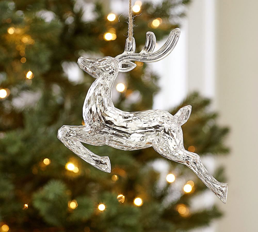 Acrylic Mirrored Reindeer Ornament