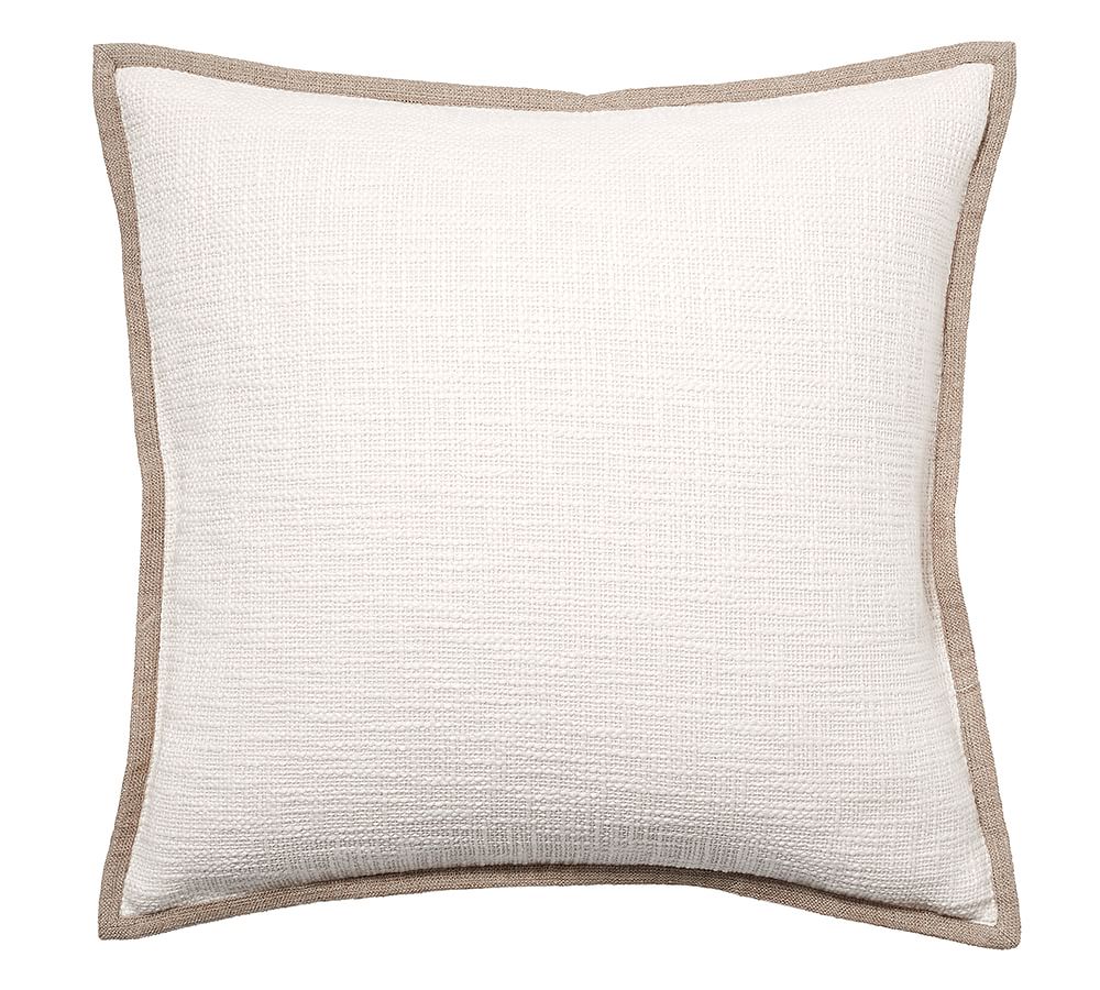 Cotton Basketweave Pillow Cover - Ivory