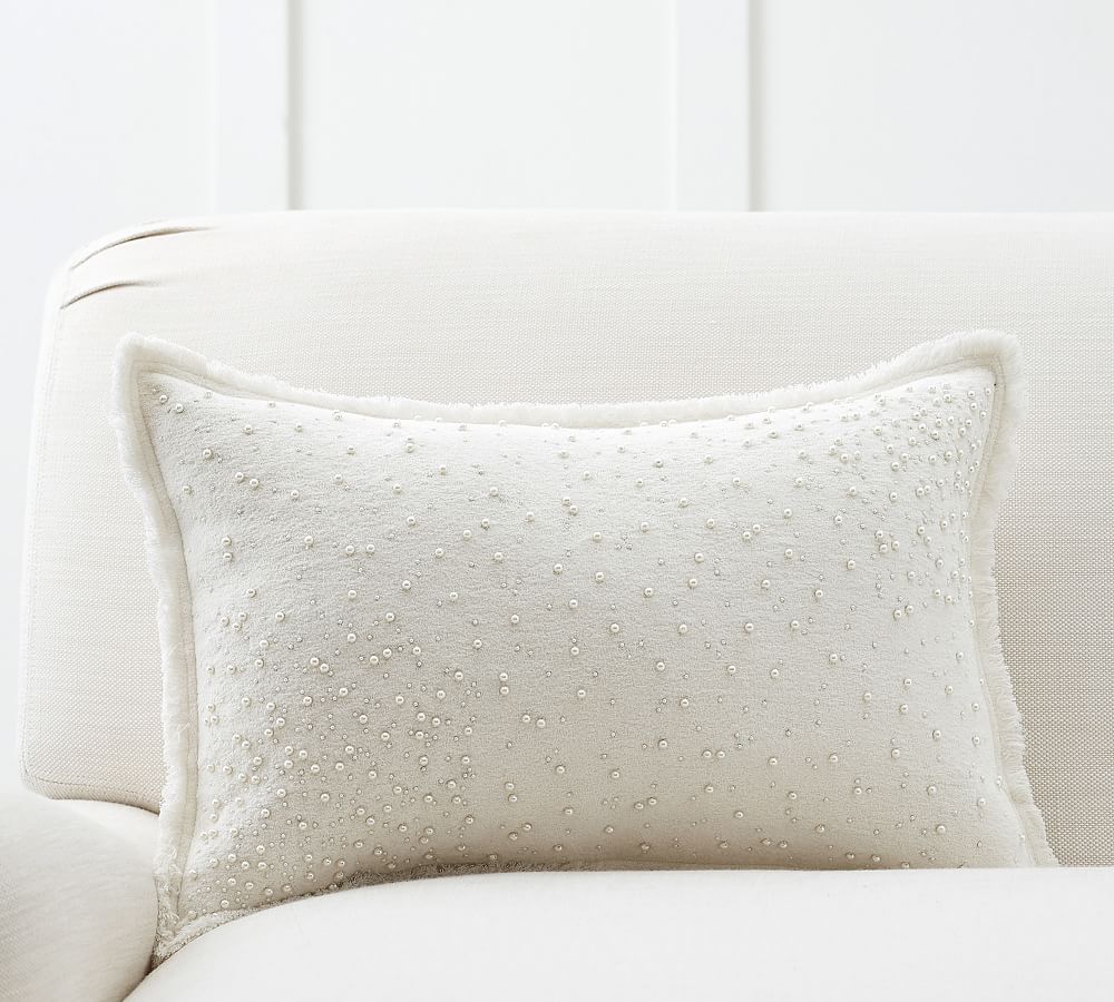 Pearl Embroidered Pillow Cover