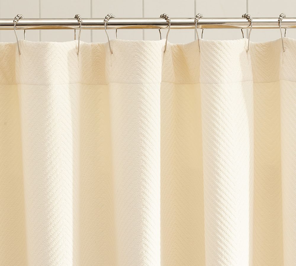 Chevron Matelasse Cotton Shower Curtain