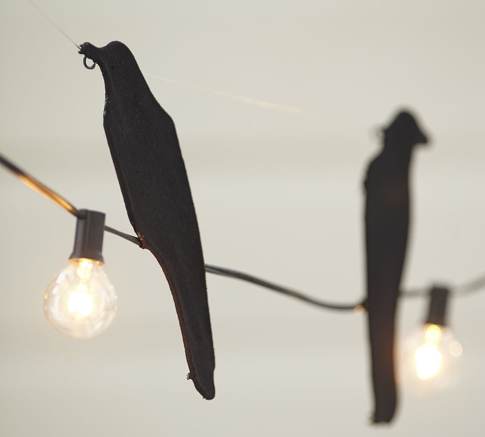 Crow On A Wire String Lights