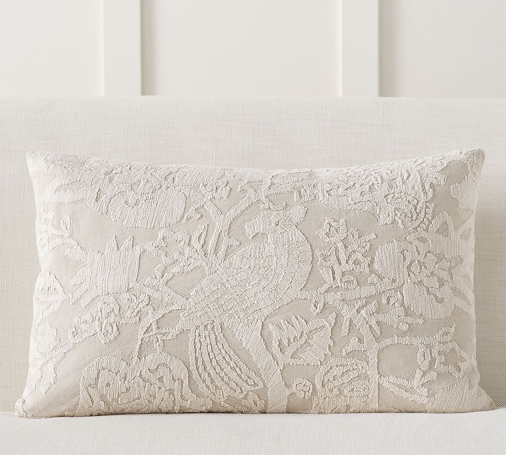Lottie Embroidered Lumbar Pillow Cover