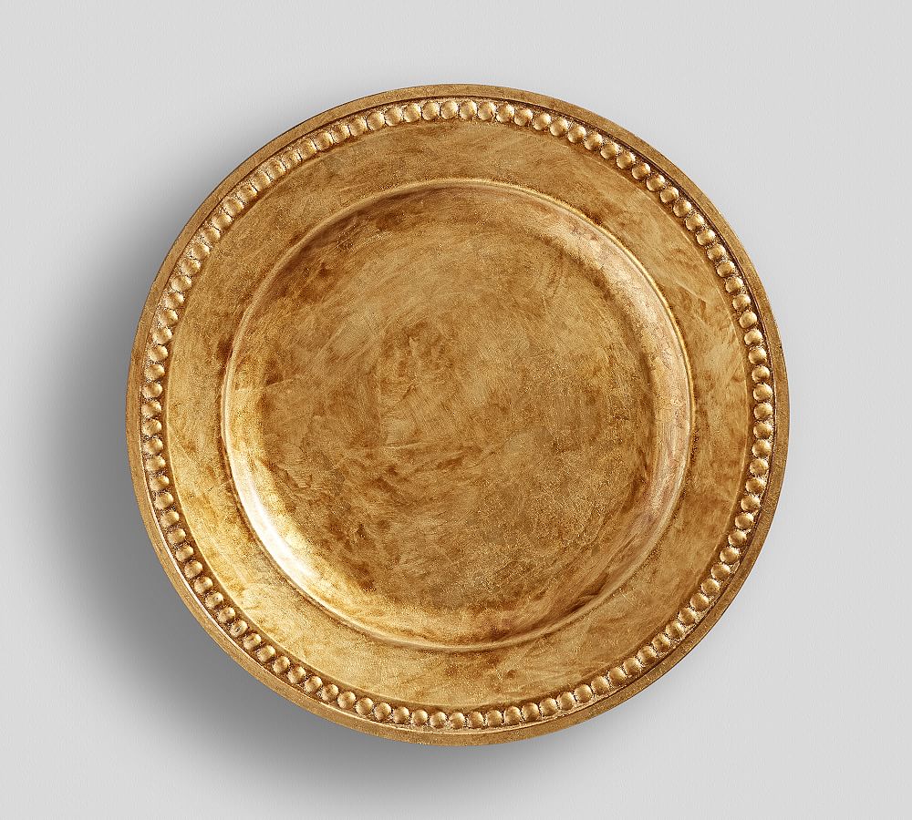Beaded Gilt Charger Plate