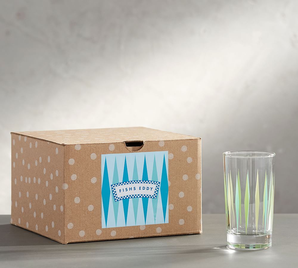 Fishs Eddy Party Glasses Gift Box, Mixed Set Of 4