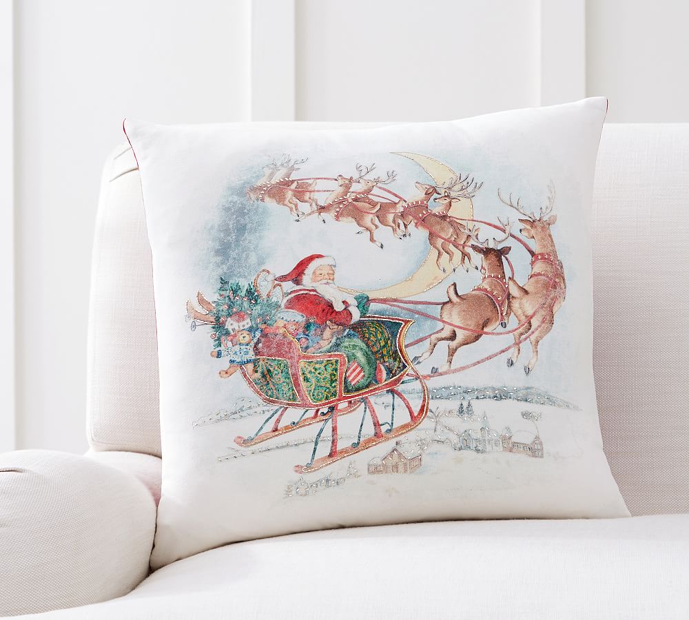 Nostalgic Santa Sleigh Pillow Cover